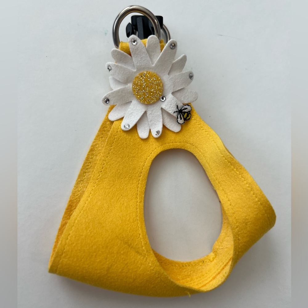 Susan Lanci Yellow Step-In Harness with Crystal Daisy (XXS)